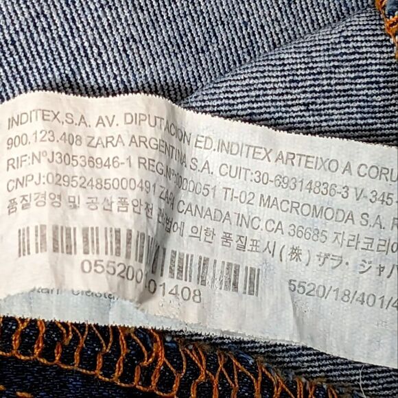 Zara Trafaluc Denim Collection White Stripe Down Legs Skinny High Waisted Size 8 - Picture 8 of 8